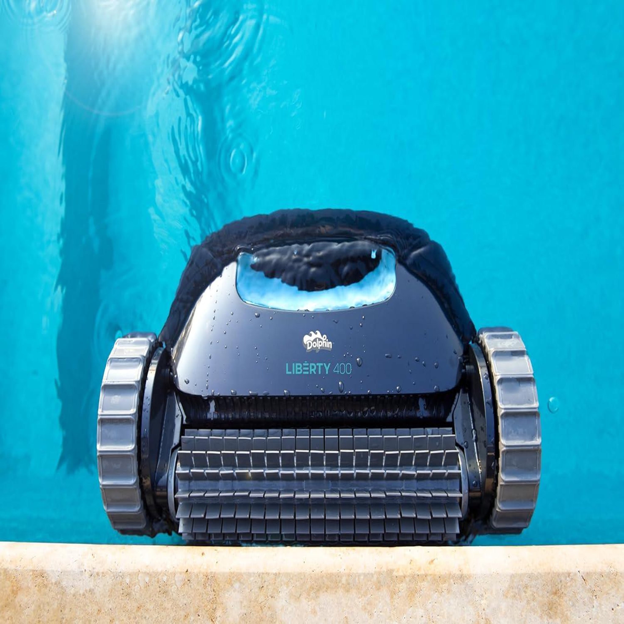 Voir la diapositive 4 : Dolphin Robot electrique de piscine sans fil connecté - fond, parois et ligne d'eau - liberty 400