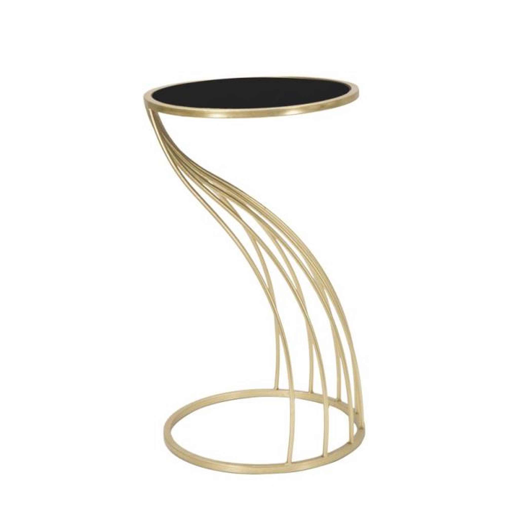Paris Prix Table d'Appoint Design  Flush  60cm Noir & Or