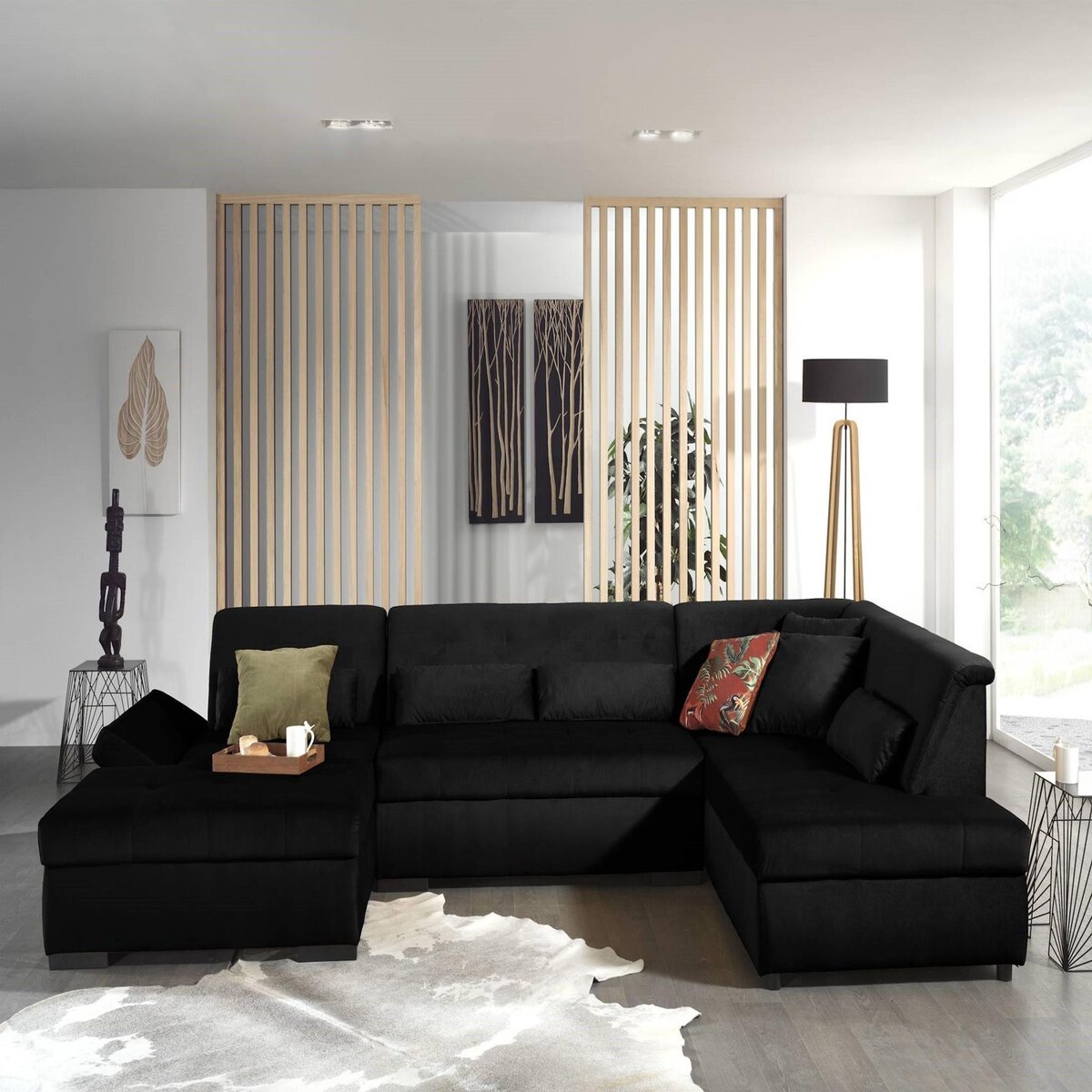 LISA DESIGN Vermont - canapé panoramique d'angle droit - 7 places - xxl - en velours