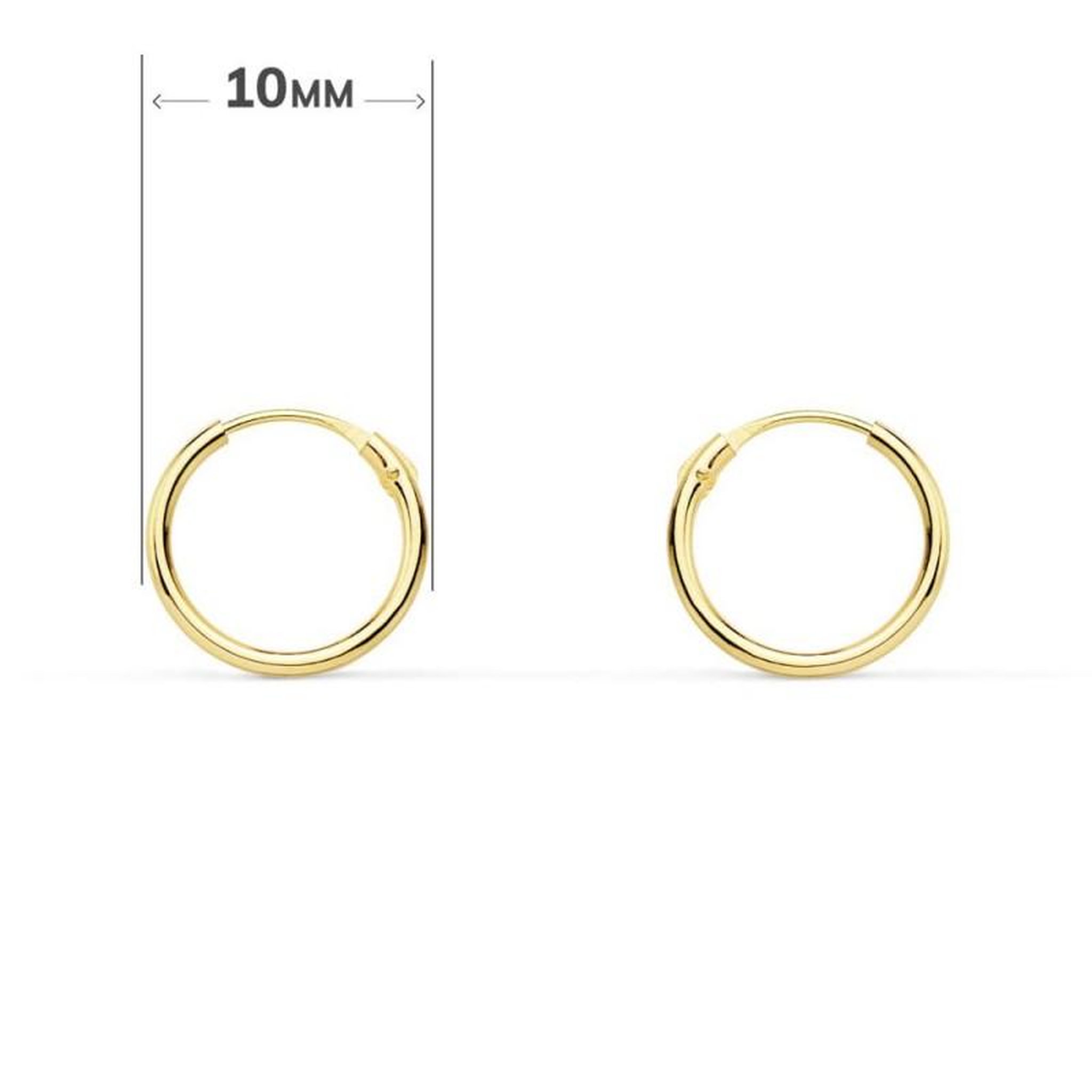 Voir la diapositive 2 : L'ATELIER D'AZUR Boucles d'Oreilles Créoles Or 18 Carats 750/000 Jaune - 1cm