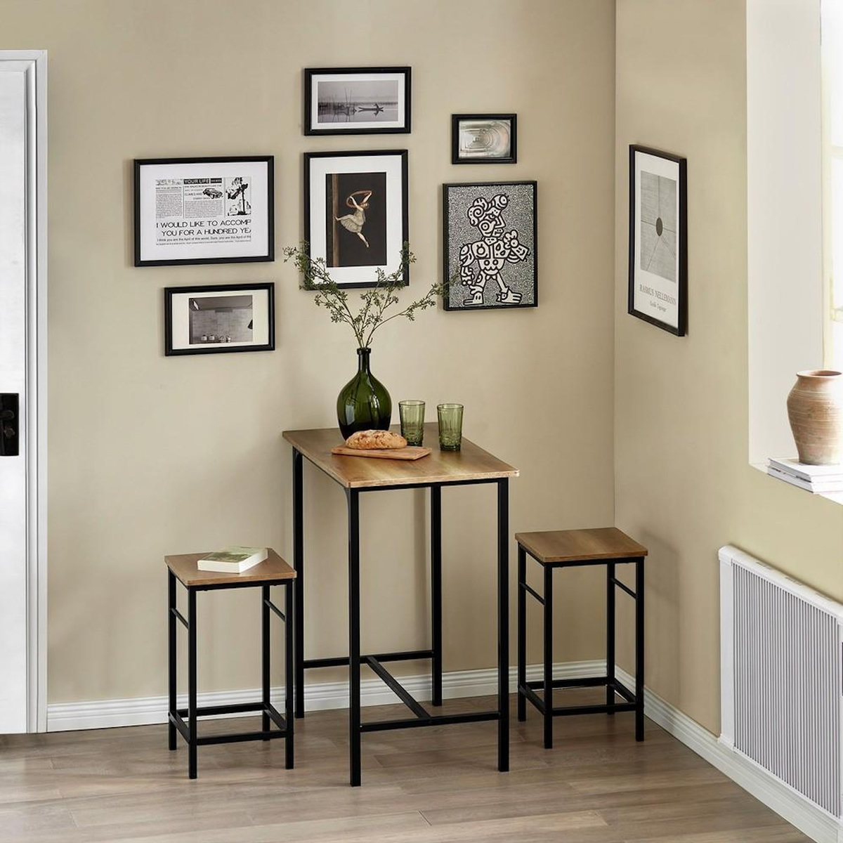 SOBUY SoBuy - Ensemble Table Et 2 Tabourets - Industriel - OGT10