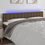 Voir la diapositive 1 : VIDAXL Tete de lit a LED Marron Fonce 160x5x78/88 cm Tissu