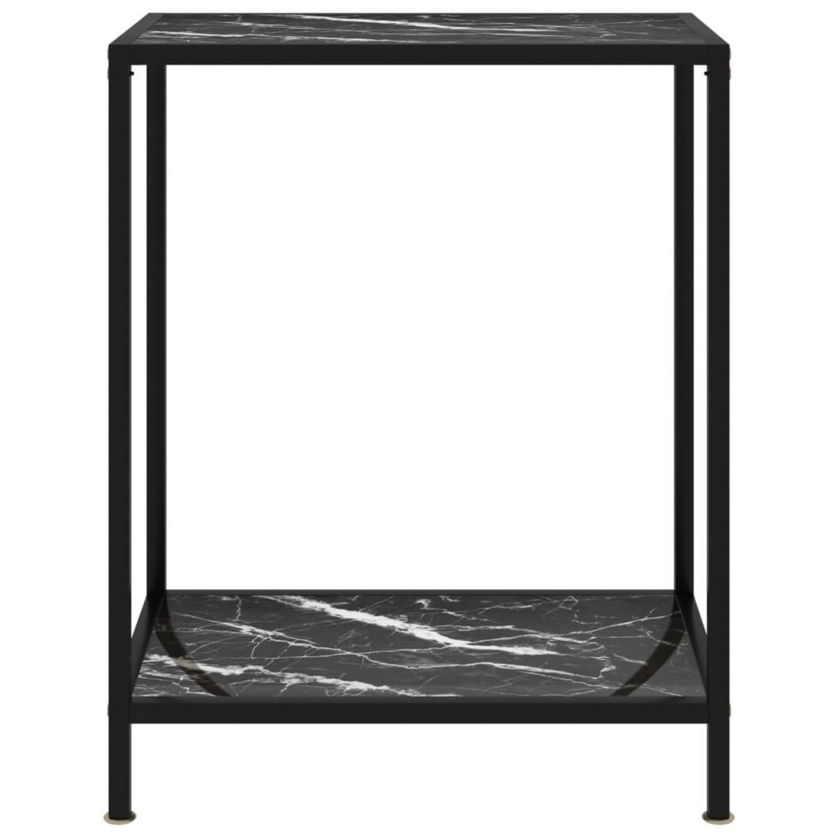 VIDAXL Table console Noir 60x35x75 cm Verre trempe