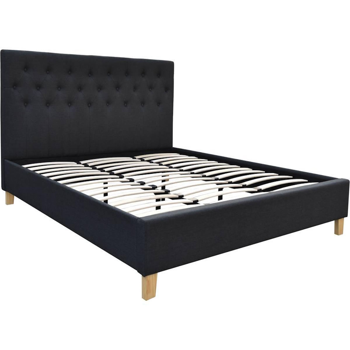 Habitat et Jardin Lit  Emmy  - 180 x 200 cm - Gris foncé