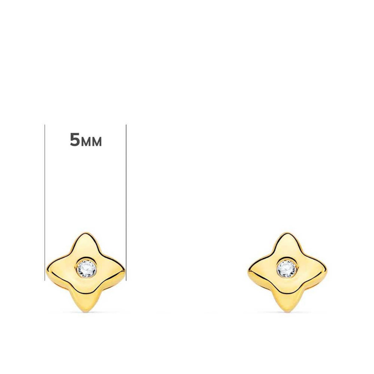 L'ATELIER D'AZUR Boucles d'Oreilles Etoiles Solitaires Diamants de Synthèse 0.03 Carats - Or 18 Carats 750 Jaune
