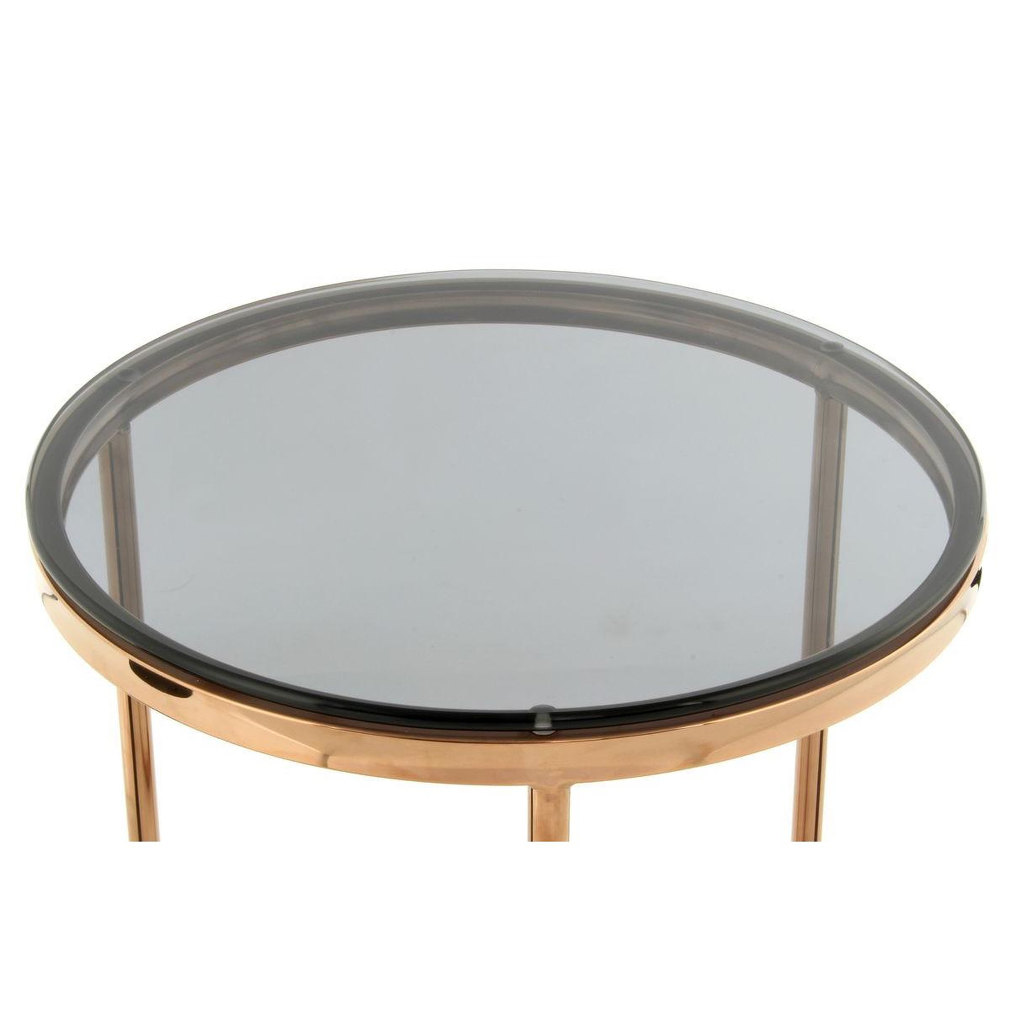 Voir la diapositive 2 : Paris Prix Table d'Appoint Design  Wynona  42cm Gris & Or Rose