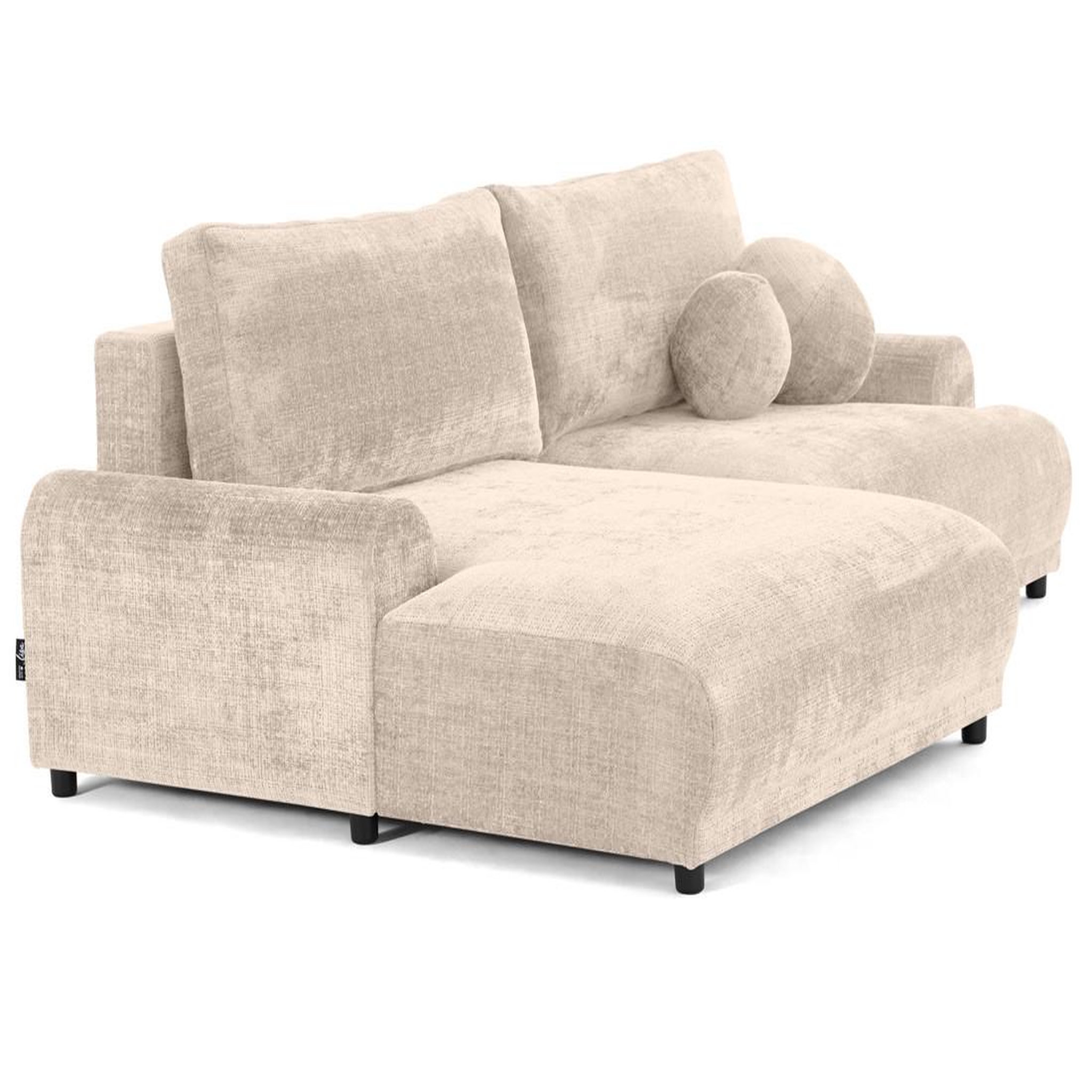 Voir la diapositive 5 : LISA DESIGN Nelly - canapé d'angle gauche 4 places convertible avec coffre en velours texturé