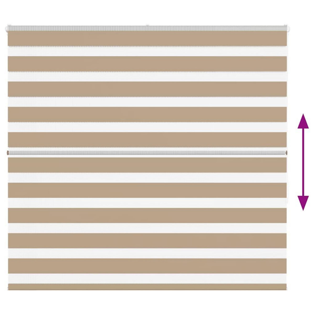 VIDAXL Store zebre marron sable largeur du tissu 160,9 cm polyester