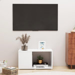 VIDAXL Meuble TV Blanc 60x24x32 cm Bois d'ingenierie
