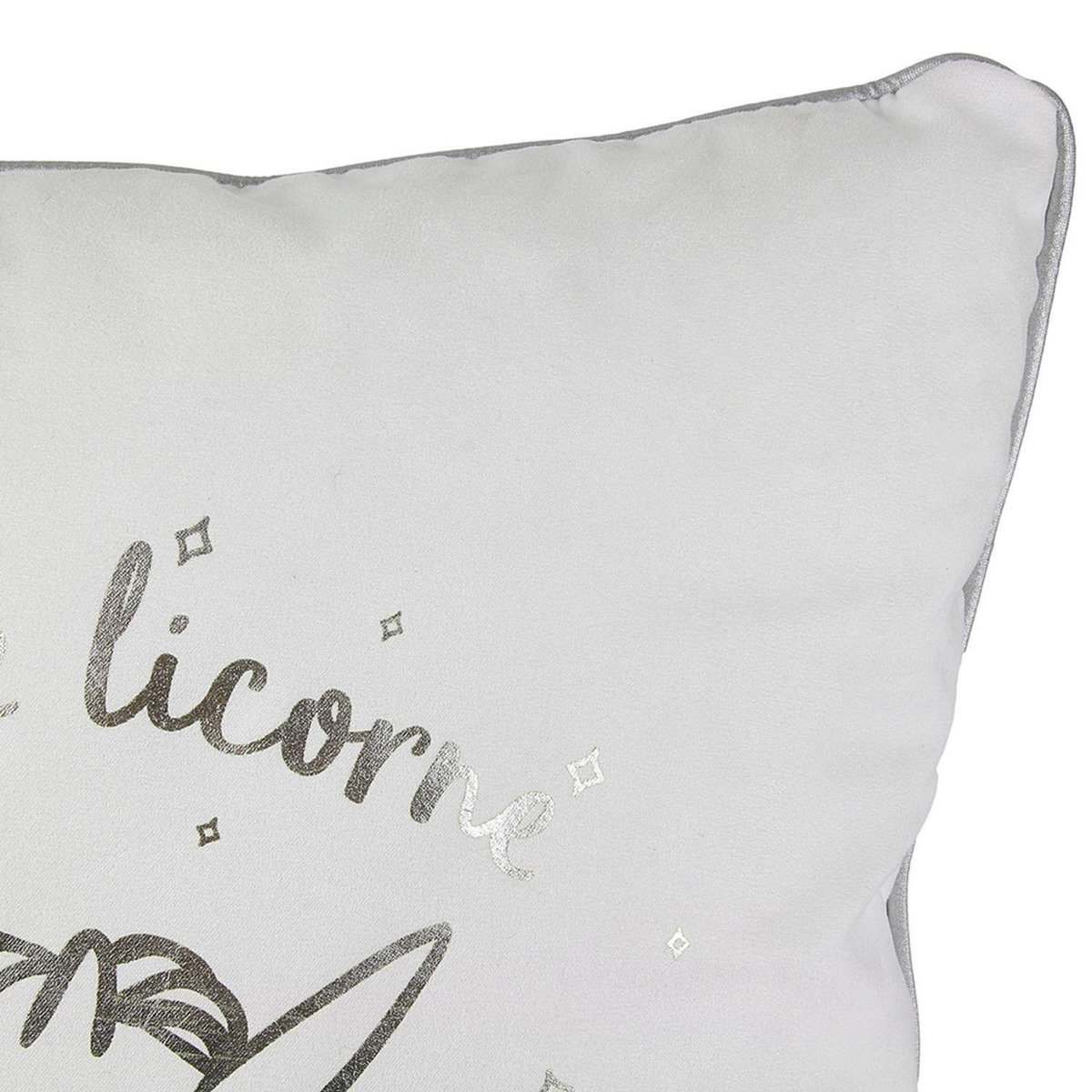 The Home Deco Factory Coussin Licorne - 40 x 40 cm - Argent