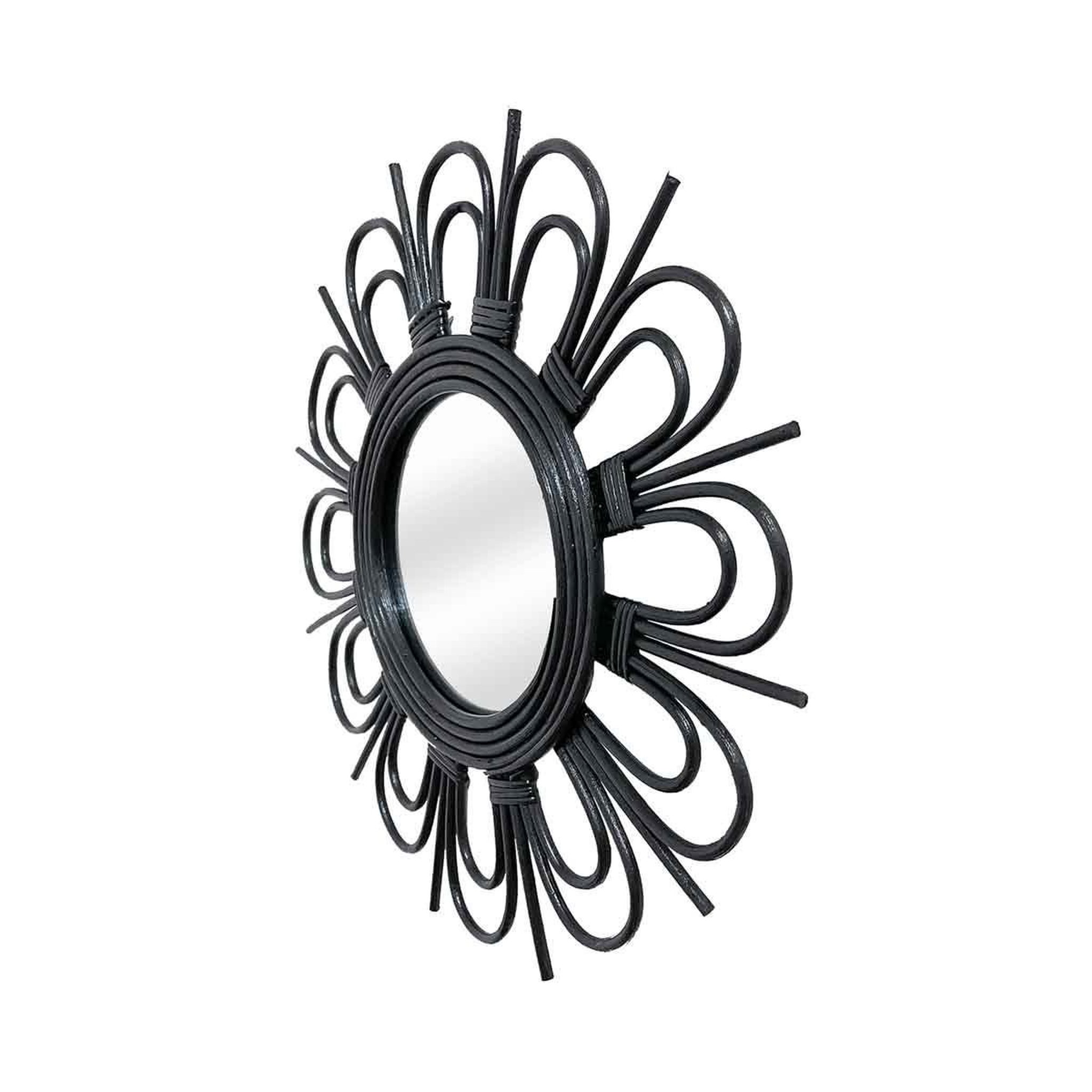 Voir la diapositive 3 : Paris Prix Miroir Mural Design en Rotin  Aina  43cm Noir