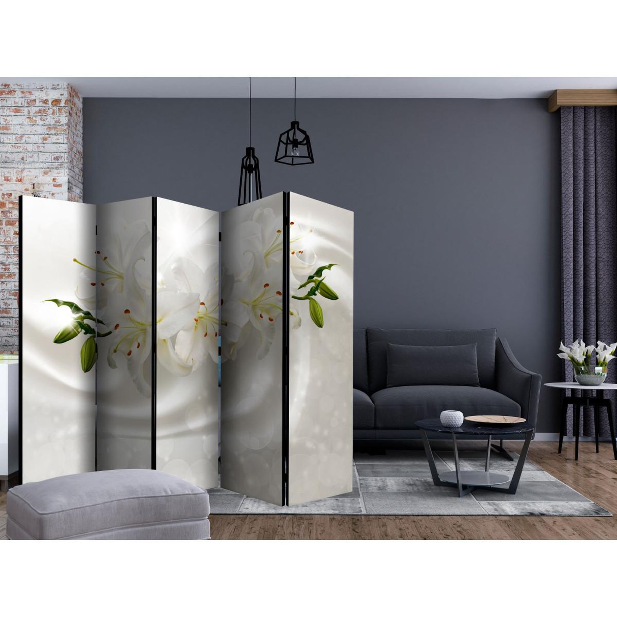 Voir la diapositive 2 : Paris Prix Paravent 5 volets  romantic glow  172x225cm