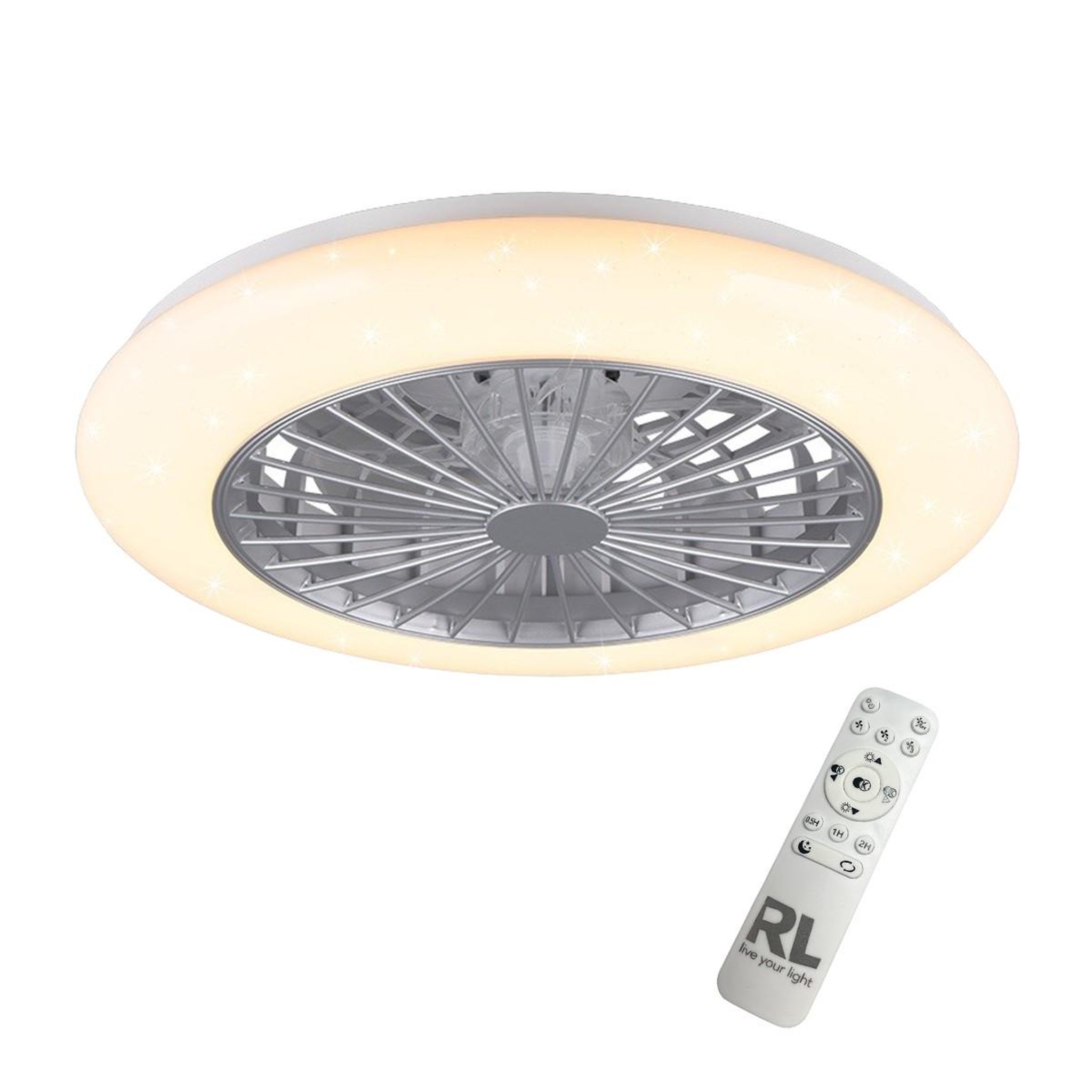 Trio Lighting Ventilateur plafond lumière led 30w ø50cm - éclairage led télécommande
