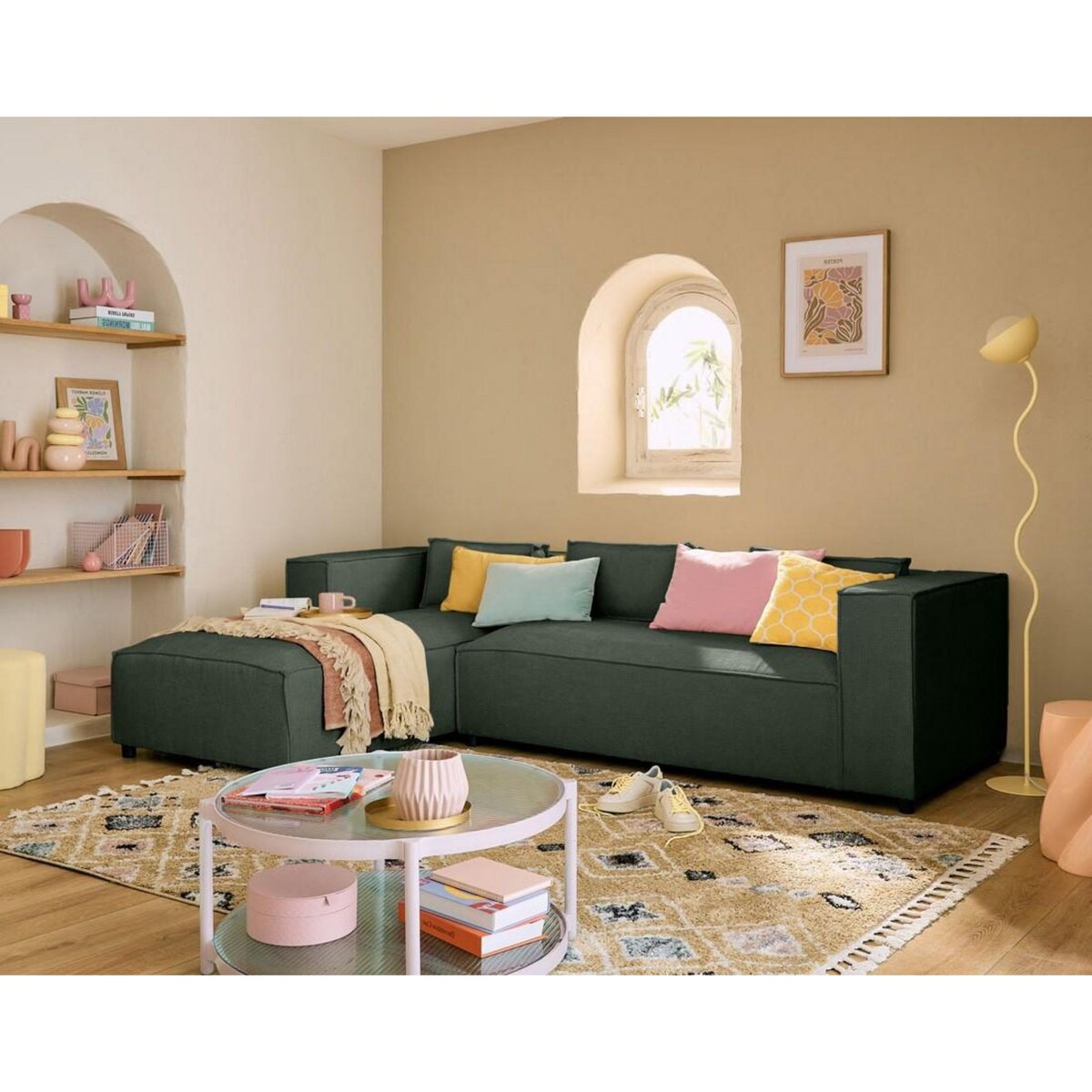 LISA DESIGN Stella - canapé d'angle gauche - 4 places - en tissu texturé