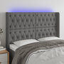 Voir la diapositive 1 : VIDAXL Tete de lit a LED Gris fonce 163x16x118/128 cm Tissu
