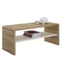 IDIMEX Table basse NOELLE, table de salon rectangulaire ou meuble TV de 120 cm avec 1 étagère de rangement, en mélaminé chêne sonoma/blanc
