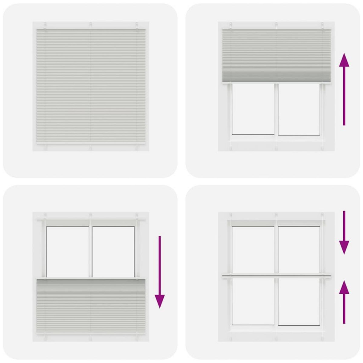 VIDAXL Store plisse gris clair 115x100cm largeur du tissu 114,4cm