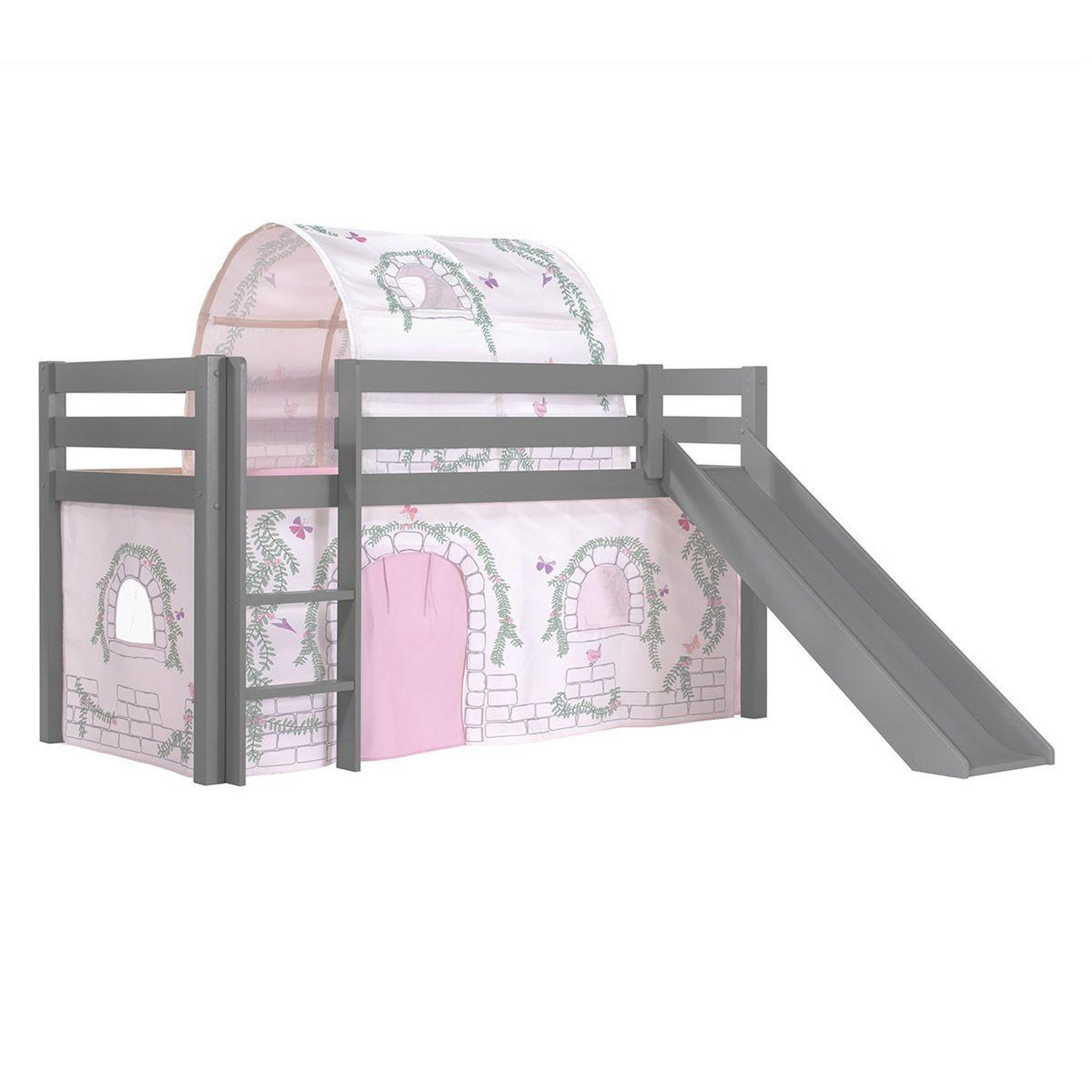 Paris Prix Pack - lit enfant toboggan, tente & tunnel  pino birdy  gris