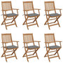 Voir la diapositive 1 : VIDAXL Chaises pliables de jardin lot de 6 avec coussins Bois d'acacia