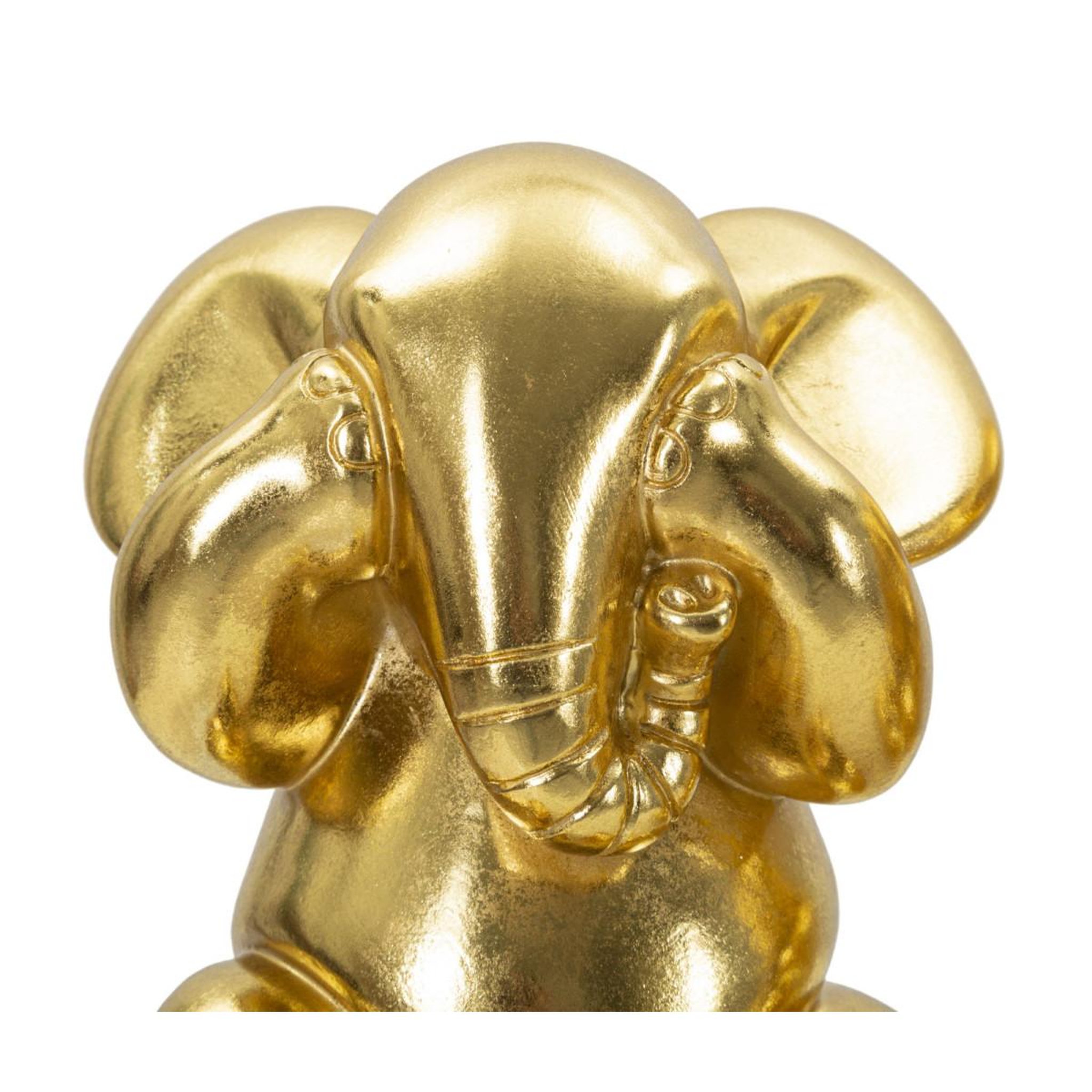 Voir la diapositive 3 : Paris Prix Lot de 3 statuettes en résine  éléphants  20cm or