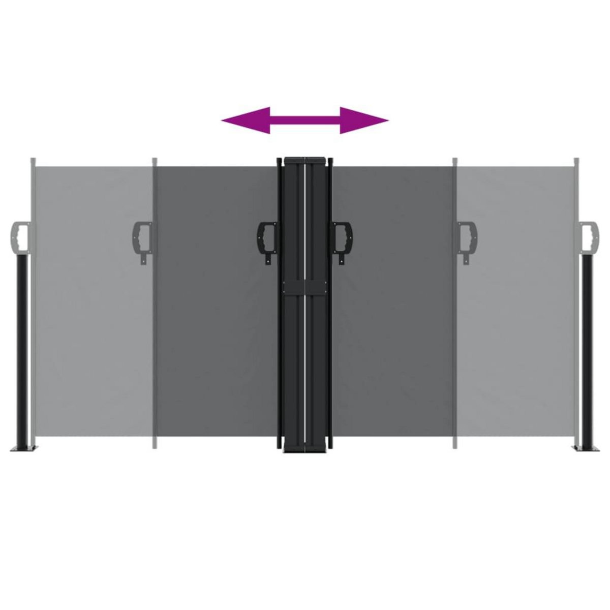 VIDAXL Auvent lateral retractable noir 120x1200 cm