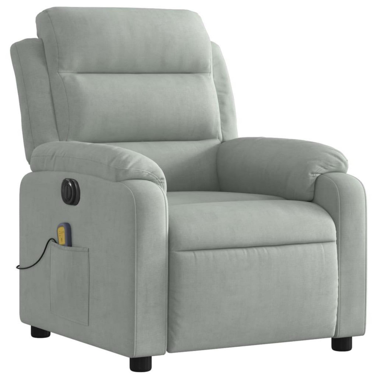 VIDAXL Fauteuil inclinable electrique de massage gris clair velours