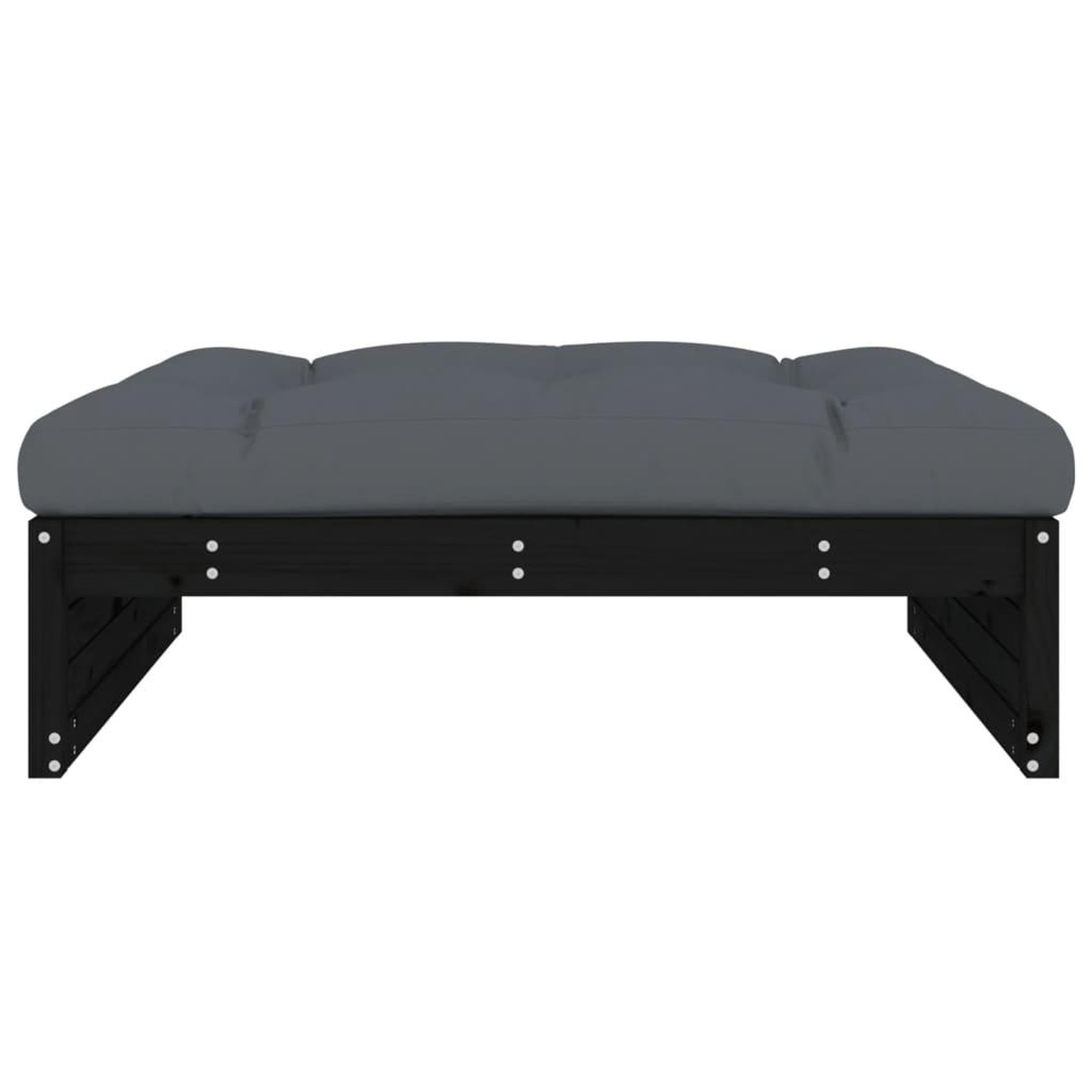 Voir la diapositive 3 : VIDAXL Repose-pied de jardin 120x80 cm noir bois de pin massif
