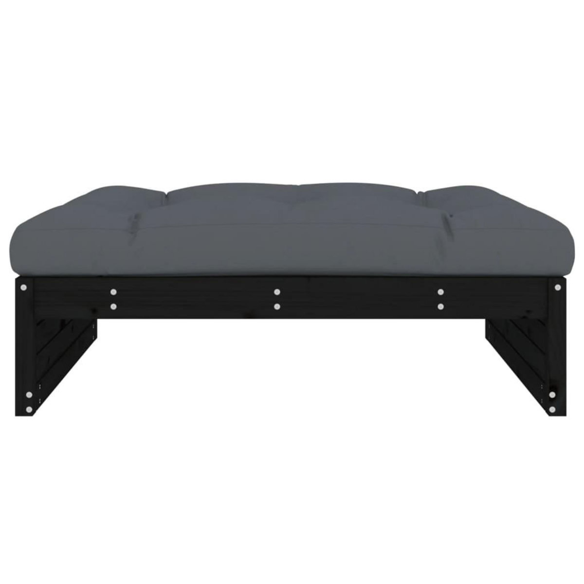 VIDAXL Repose-pied de jardin 120x80 cm noir bois de pin massif