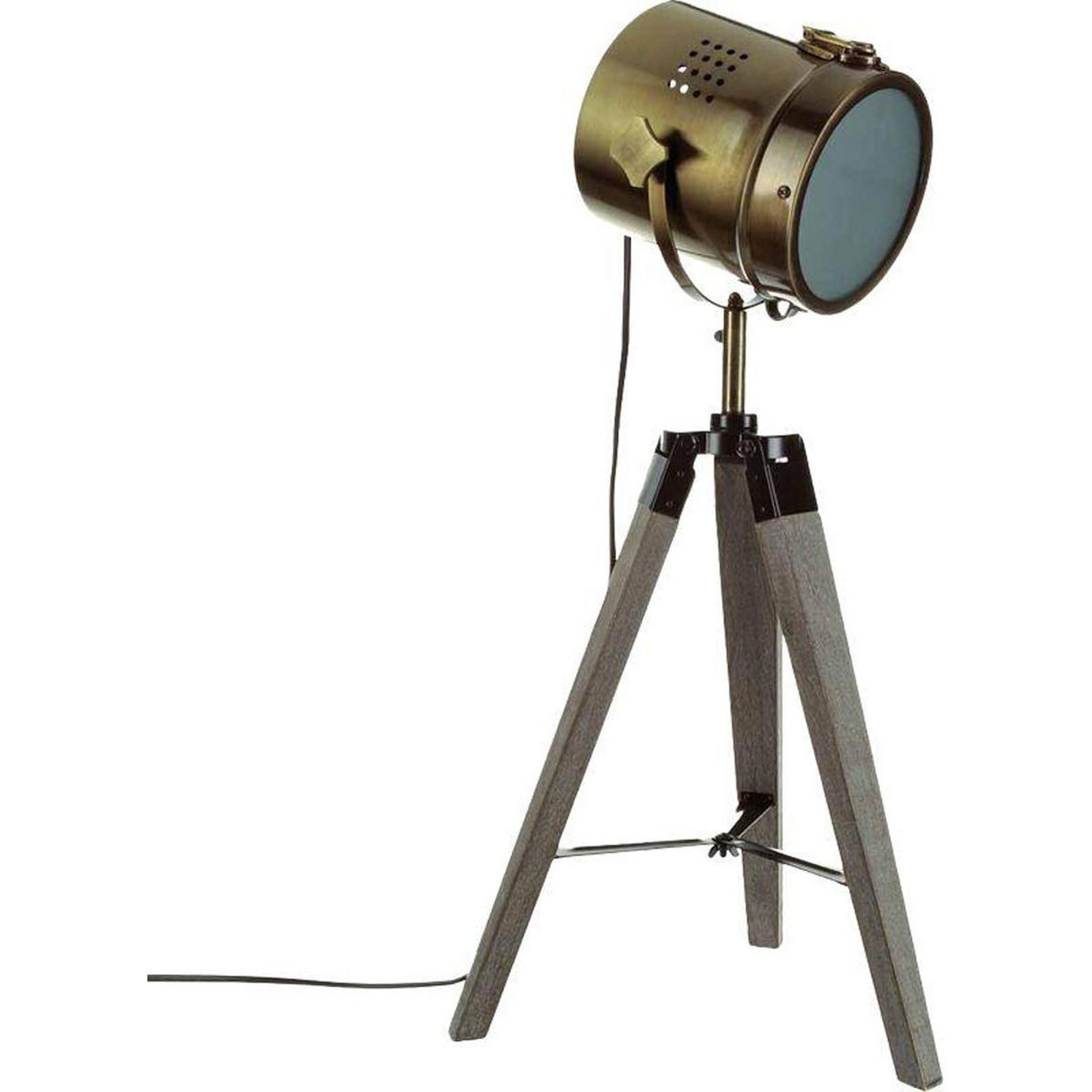 Voir la diapositive 3 : ATMOSPHERA Lampe en métal & bois  ébor  68cm or