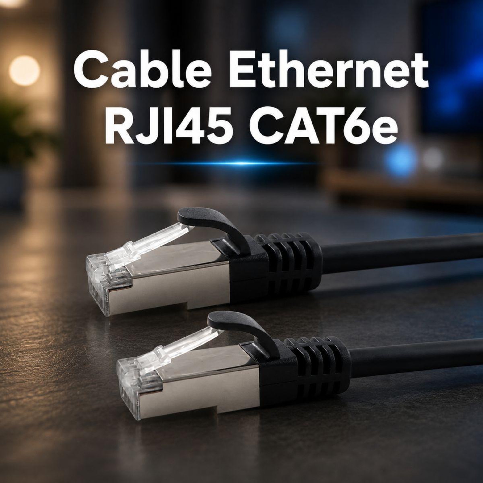 Voir la diapositive 2 : ESSENTIEL B Câble ethernet rj45 3m droit cat6e noir