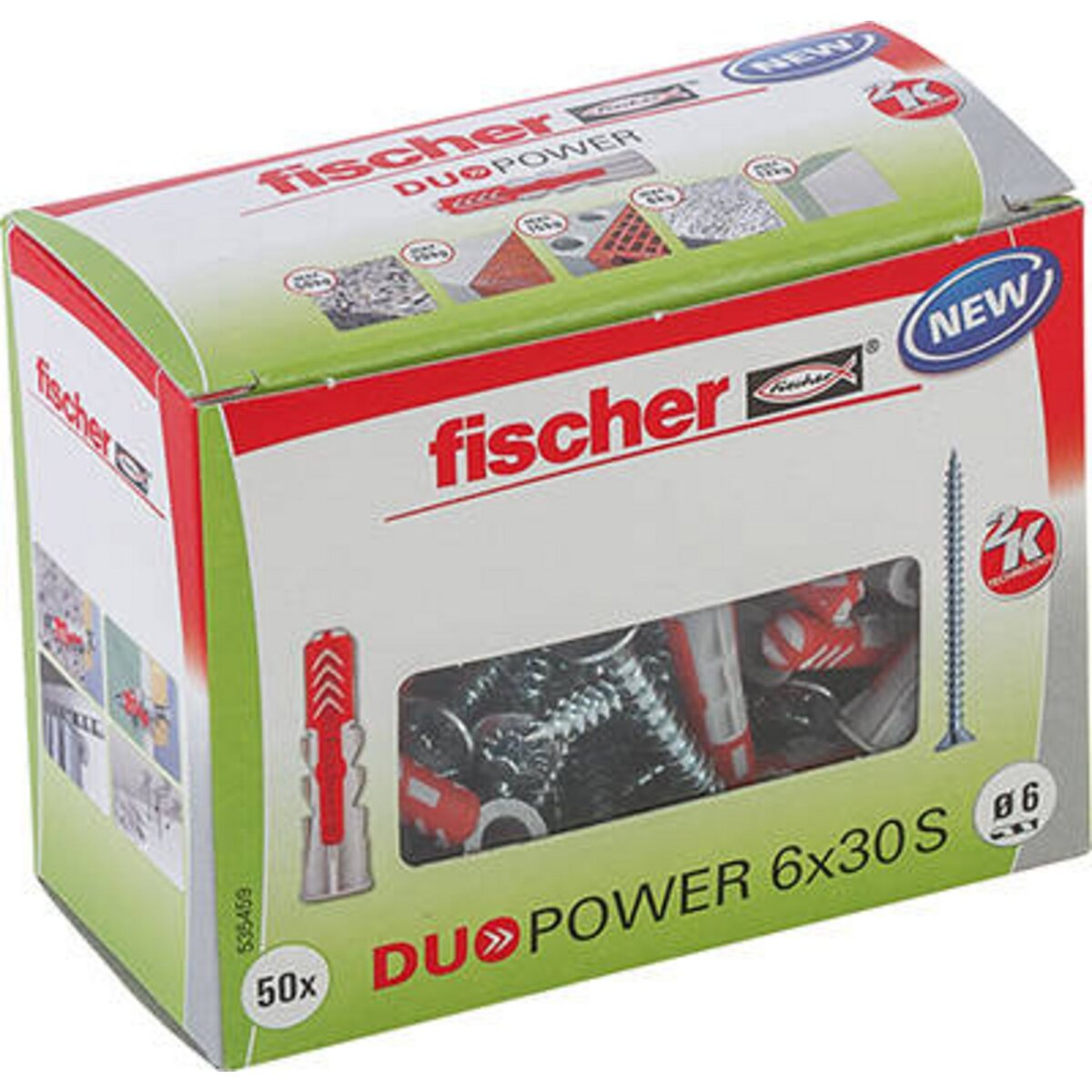 Fischer Boîte de 50 Chevilles DUOPOWER 6x30 S DIY