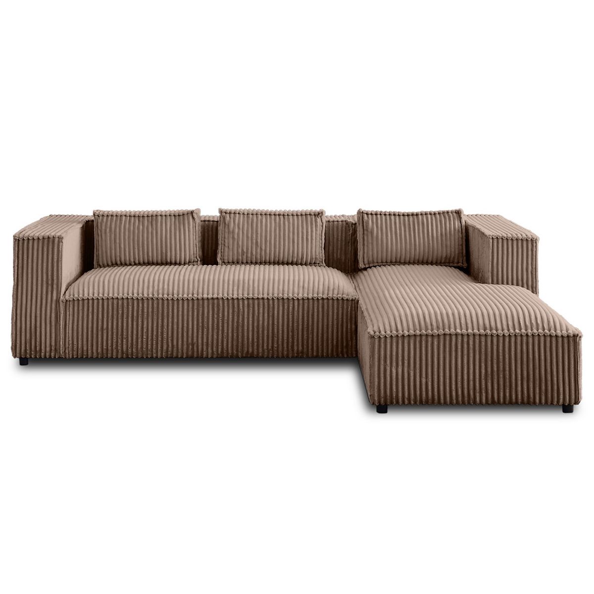 LISA DESIGN Stella - canapé d'angle droit - 4 places - en velours côtelé grosses côtes