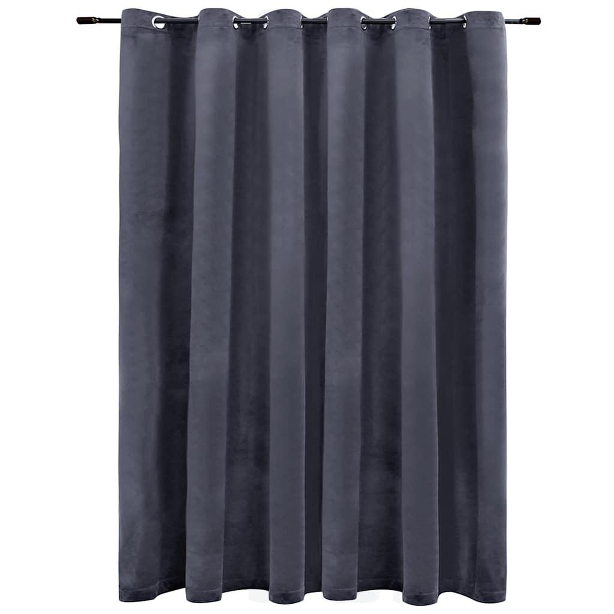 Voir la diapositive 2 : VIDAXL Rideau occultant et anneaux metal Velours Anthracite 290x245 cm