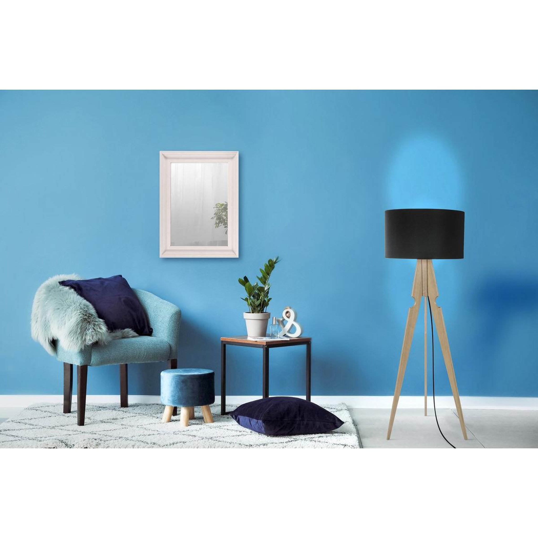 Voir la diapositive 3 : Paris Prix Miroir Mural Déco  Scott  79cm Blanc