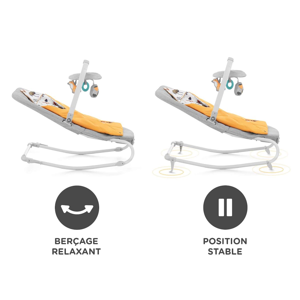 KINDERKRAFT Transat 2 en 1 - balancement apaisant avec musique et vibration