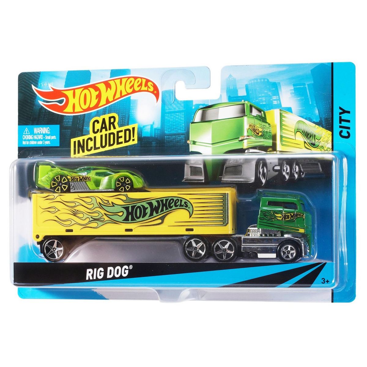 MATTEL Super transporteur et petite voiture Hot wheels