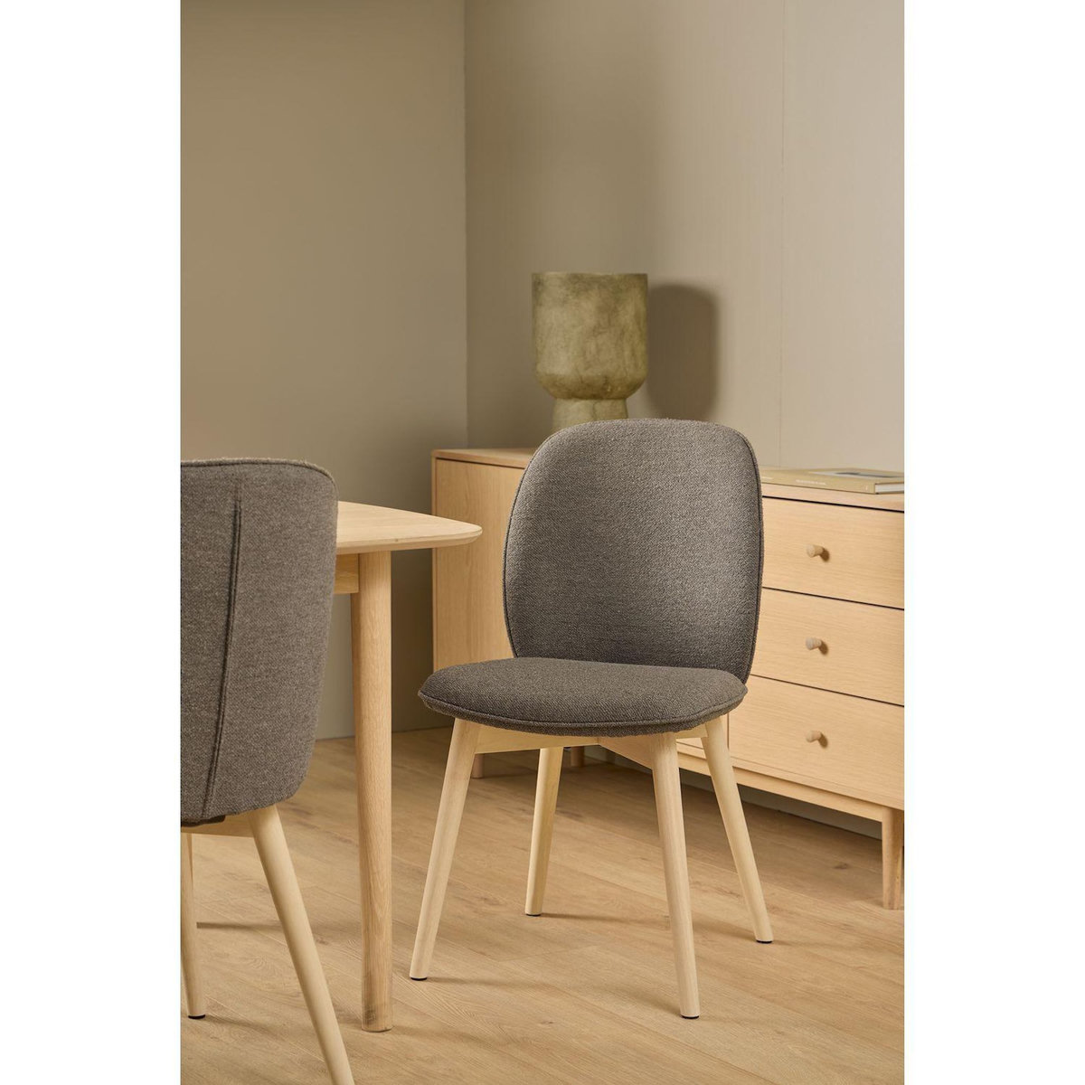 TOILINUX Lot de 2 chaises LOUISE - Taupe