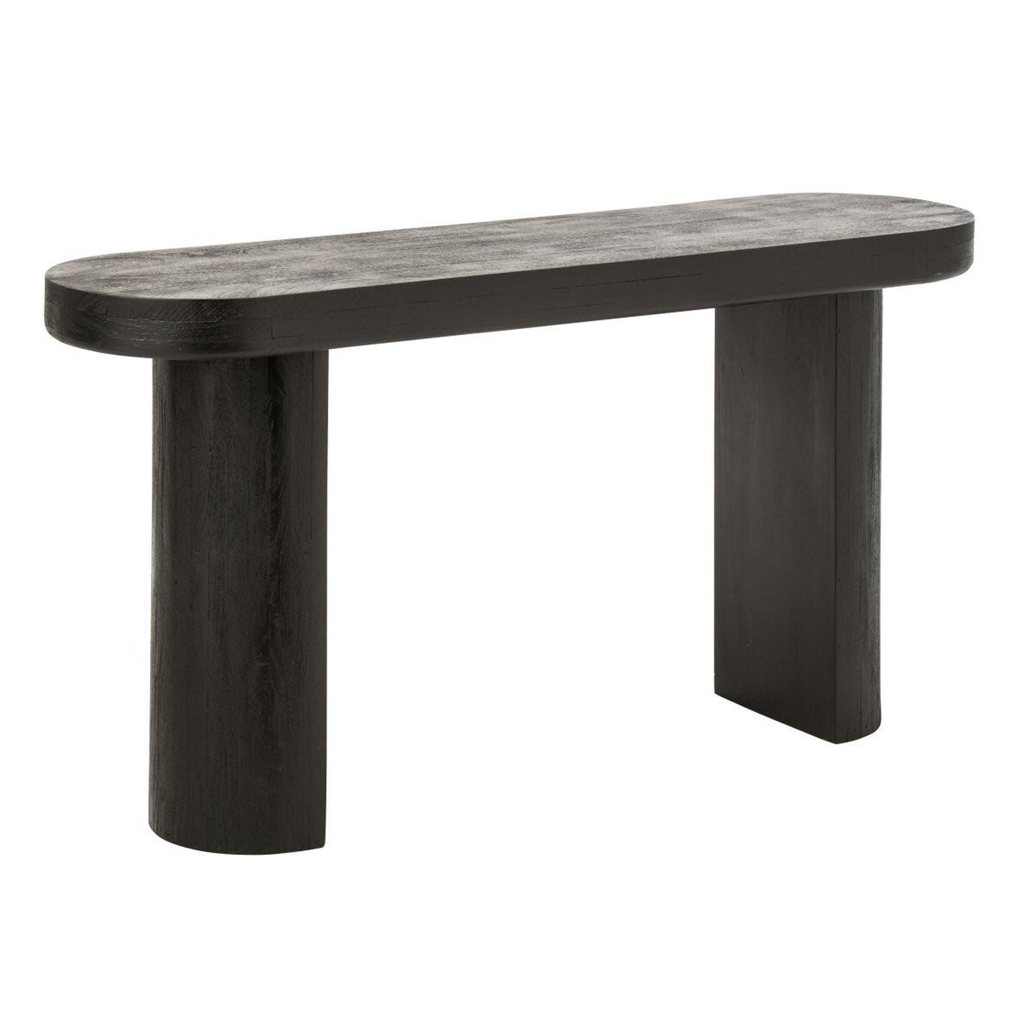 J-LINE Console ovale en bois  hilde  152cm noir