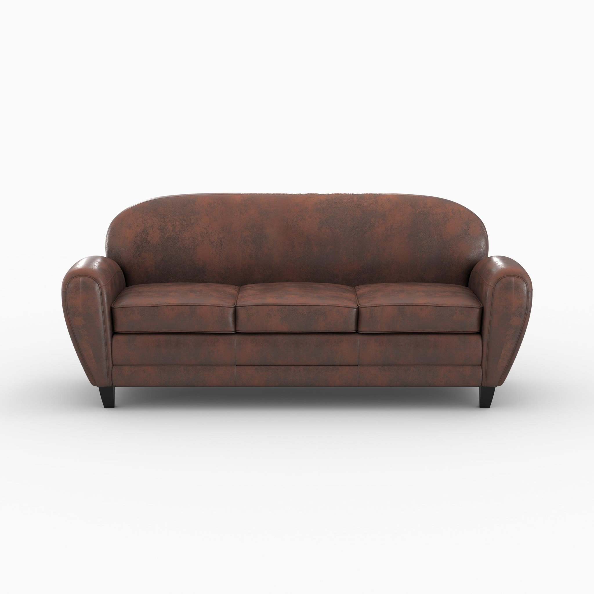 Voir la diapositive 6 : MAISON PAVANE Ensemble canapé et fauteuil marron vieilli 4 places-Club