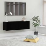 VIDAXL Meuble TV Noir 100x30x30 cm Bois d'ingenierie