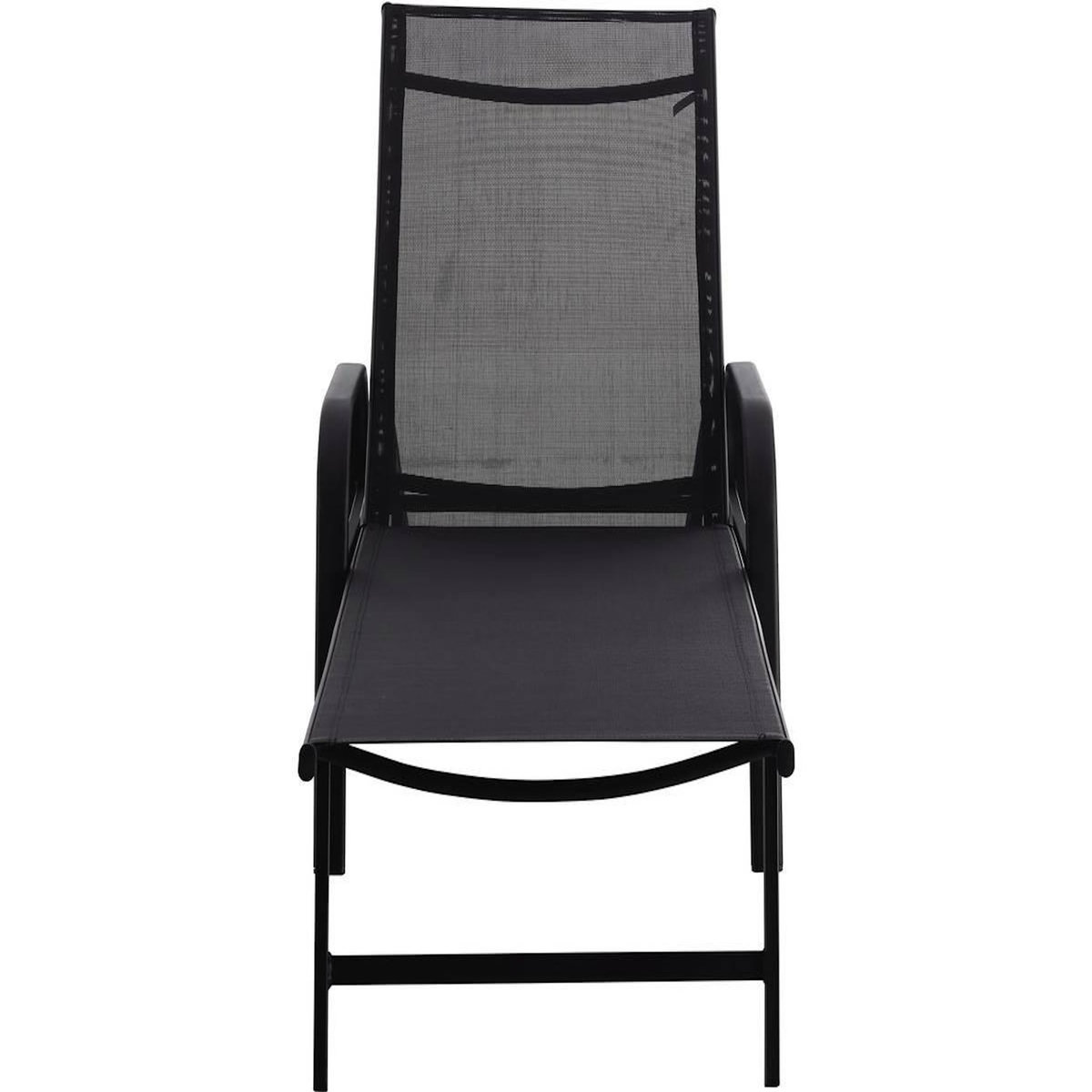 Habitat et Jardin Lot de 2 Bains de soleil en métal avec accoudoirs  Farniente  - Noir