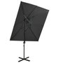 Voir la diapositive 1 : VIDAXL Parasol de jardin en porte-a-faux a double toit anthracite