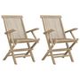Voir la diapositive 2 : VIDAXL Chaises de jardin pliantes lot de 2 gris 56x61x89cm bois teck