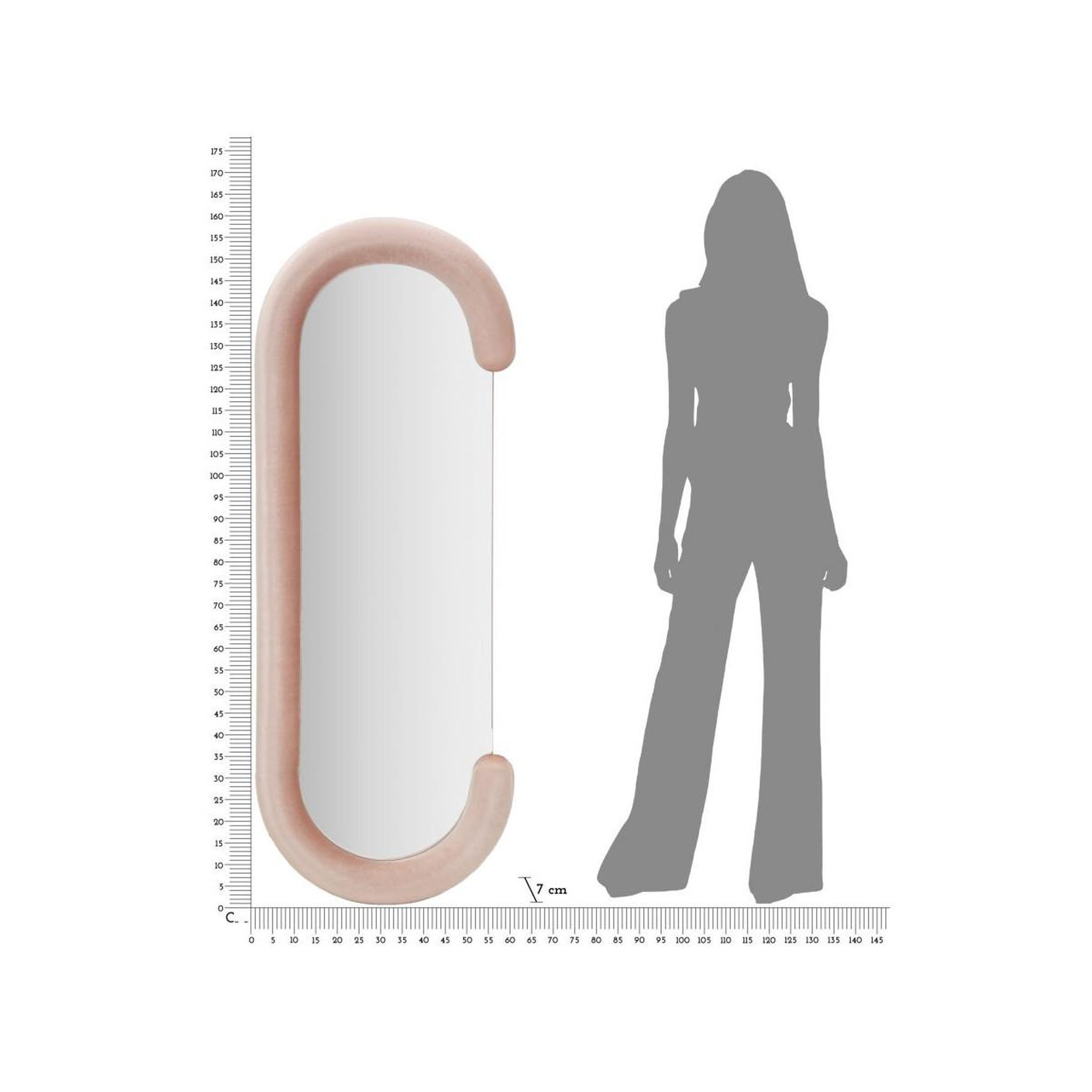 Voir la diapositive 6 : Paris Prix Miroir mural en velours  chantal  160cm rose