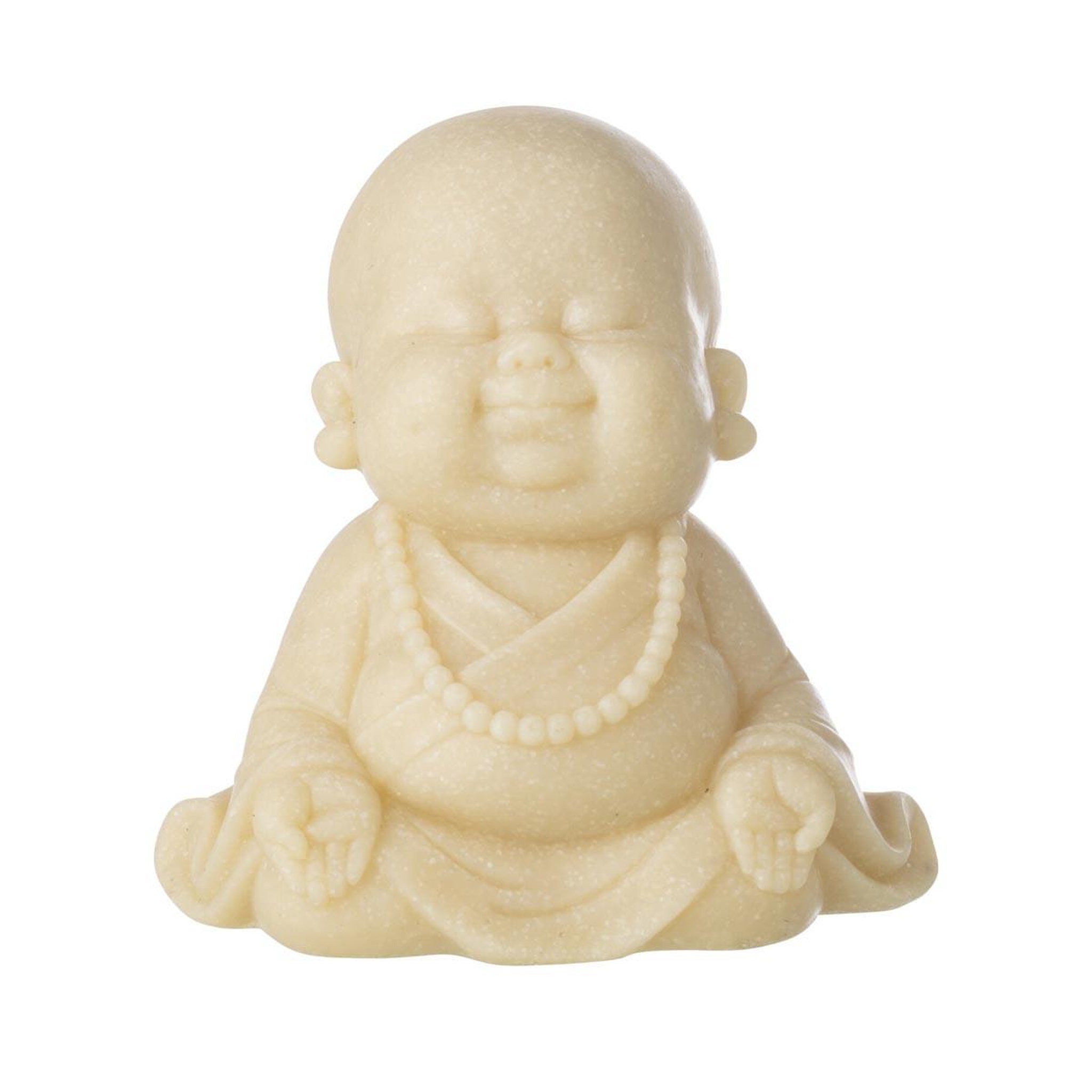 J-LINE Statuette déco moine zen  bodhi  20cm jaune