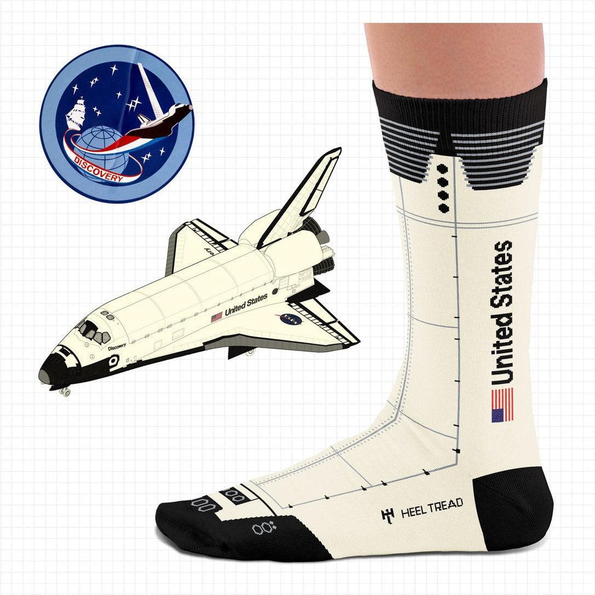 Voir la diapositive 6 : SOCK AFFAIRS Chaussettes navette spatiale de la nasa