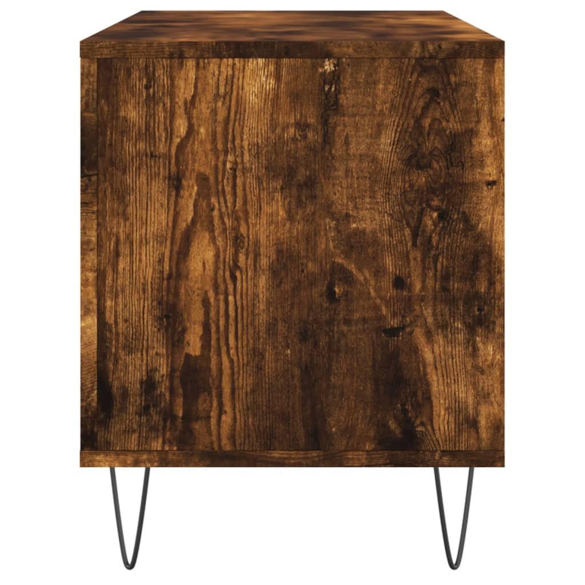 Voir la diapositive 5 : VIDAXL Armoire a disques chene fume 100x38x48 cm bois d'ingenierie