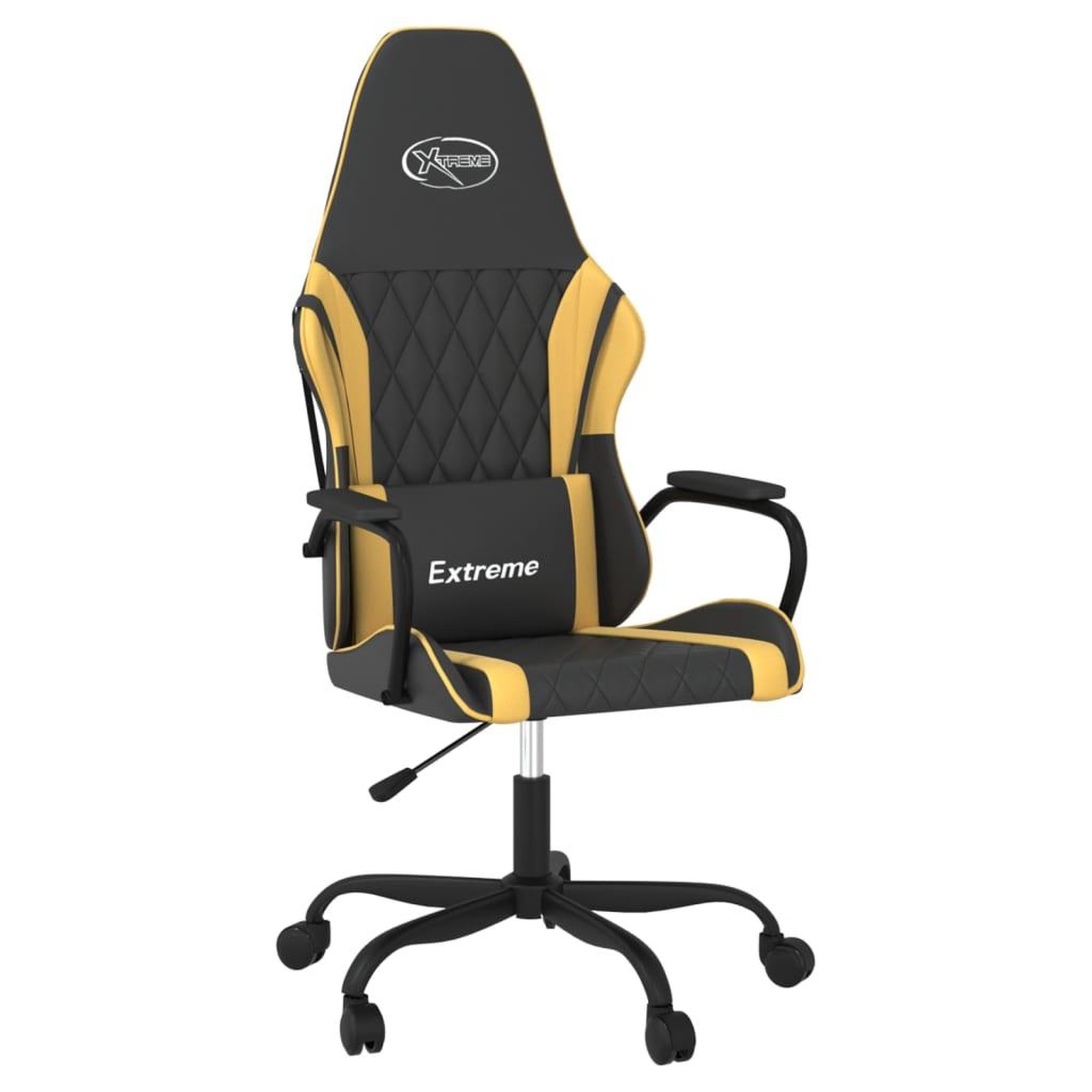 Voir la diapositive 2 : VIDAXL Chaise de jeu de massage Noir et dore Similicuir