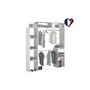 Voir la diapositive 2 : CONCEPT USINE Dressing blanc extensible avec 2 penderies, 4 étagères et 1 tiroir ELYSEE