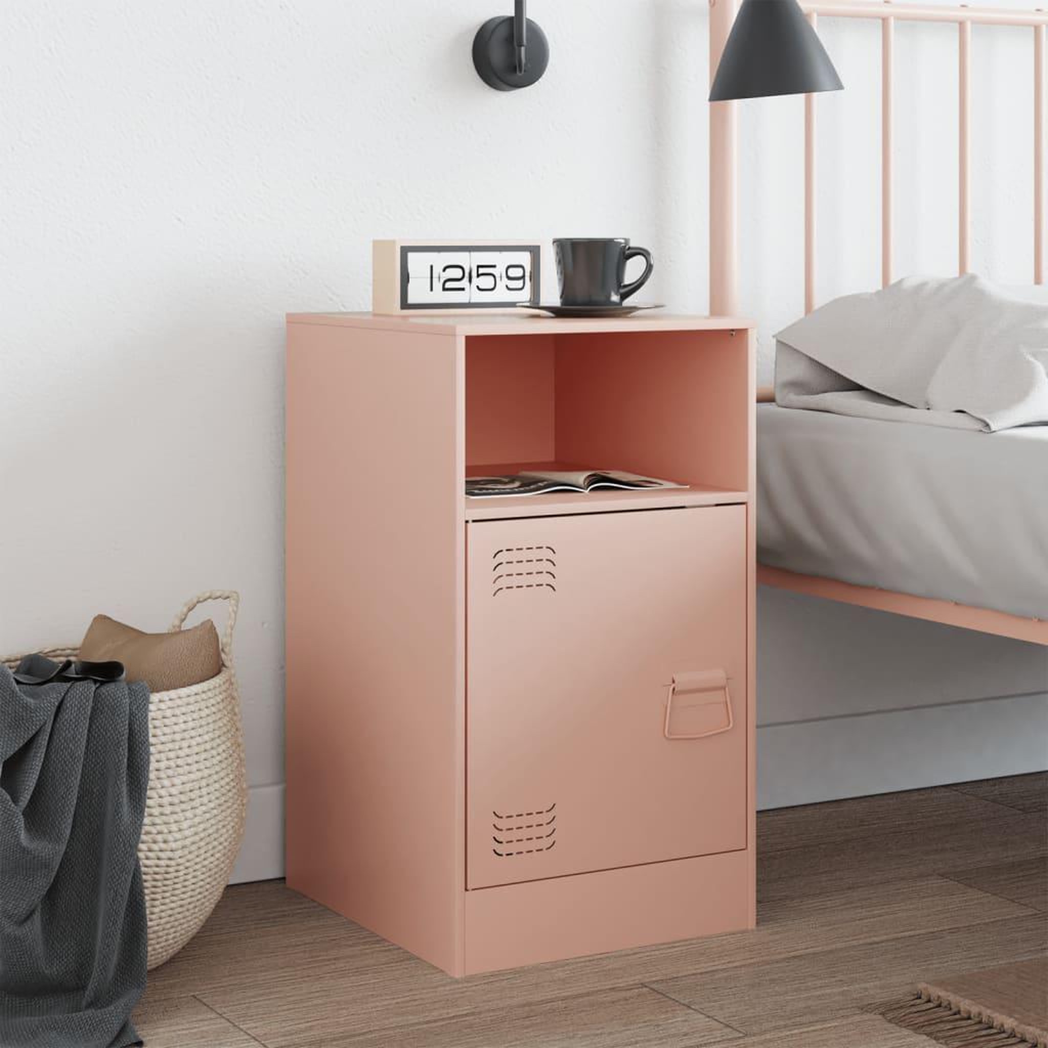 Voir la diapositive 3 : VIDAXL Table de chevet rose 34,5x39x62 cm acier